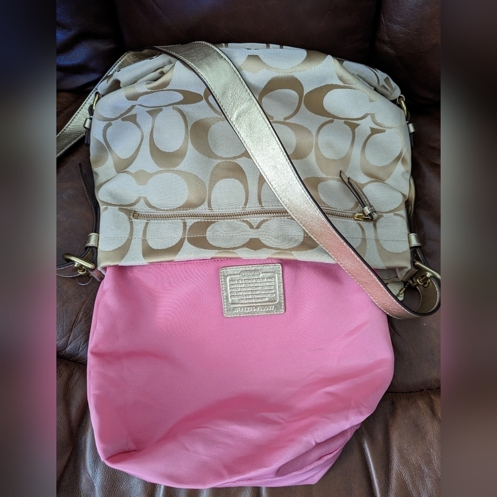 Coach F15067 Soho Signature Crossbody Shoulder Bag Khaki Gold - Picture 10 of 16